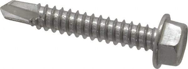 Value Collection - #14, Hex Washer Head, Hex Drive, 1-1/2" Length Under Head, #3 Point, Self Drilling Screw - Grade 410 Stainless Steel - USA Tool & Supply
