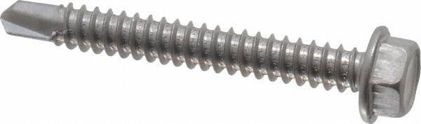 Value Collection - #14, Hex Washer Head, Hex Drive, 2" Length Under Head, #3 Point, Self Drilling Screw - Grade 410 Stainless Steel - USA Tool & Supply