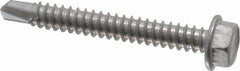 Value Collection - #14, Hex Washer Head, Hex Drive, 2" Length Under Head, #3 Point, Self Drilling Screw - Grade 410 Stainless Steel - USA Tool & Supply