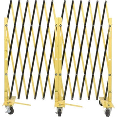 Illinois Engineered Products - 40" High Portable Barrier Gates - Galvanized Steel, Yellow/Black - USA Tool & Supply