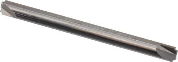 Hertel - 0.015" Radius, 1/8" Mill Diam, 2 Flute Solid Carbide Corner Rounding End Mill - Double End, Uncoated, 1-1/2" OAL, 1/8" Shank Diam - USA Tool & Supply