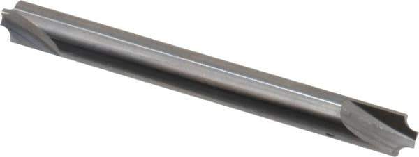 Hertel - 0.072" Radius, 1/4" Mill Diam, 2 Flute Solid Carbide Corner Rounding End Mill - Double End, Uncoated, 2-1/2" OAL, 1/4" Shank Diam - USA Tool & Supply