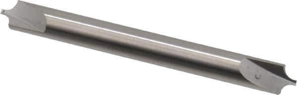 Hertel - 0.1" Radius, 1/4" Mill Diam, 2 Flute Solid Carbide Corner Rounding End Mill - Double End, Uncoated, 2-1/2" OAL, 1/4" Shank Diam - USA Tool & Supply