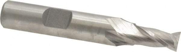 Hertel - 7mm, 9/16" LOC, 3/8" Shank Diam, 2-3/8" OAL, 2 Flute, Cobalt Square End Mill - Single End, Uncoated, Spiral Flute, Centercutting, Right Hand Cut, Right Hand Flute - USA Tool & Supply