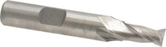 Hertel - 7mm, 9/16" LOC, 3/8" Shank Diam, 2-3/8" OAL, 2 Flute, Cobalt Square End Mill - Single End, Uncoated, Spiral Flute, Centercutting, Right Hand Cut, Right Hand Flute - USA Tool & Supply