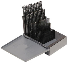 Hertel - 0.04 to 0.228", 135° Point, Bright Finish, Cobalt Screw Machine Length Drill Bit Set - USA Tool & Supply
