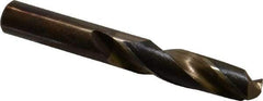 Hertel - 33/64" 135° Spiral Flute Cobalt Screw Machine Drill Bit - Bright Finish, Right Hand Cut, 2-3/8" Flute Length, 3-7/8" OAL, Split Point, Straight Shank - USA Tool & Supply