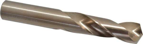 Hertel - 3/4" 135° Spiral Flute Cobalt Screw Machine Drill Bit - Bright Finish, Right Hand Cut, 3-1/8" Flute Length, 5" OAL, Split Point, Straight Shank - USA Tool & Supply