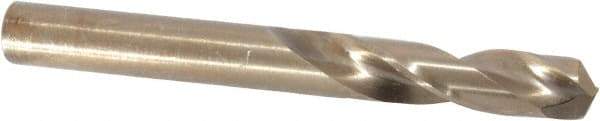 Hertel - 0.323" 135° Spiral Flute Cobalt Screw Machine Drill Bit - Bright Finish, Right Hand Cut, 1-11/16" Flute Length, 2-15/16" OAL, Split Point, Straight Shank - USA Tool & Supply