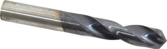 Hertel - 7/16" 135° Spiral Flute Cobalt Screw Machine Drill Bit - TiAlN Finish, Right Hand Cut, 2-1/16" Flute Length, 3-7/16" OAL, Split Point, Straight Shank - USA Tool & Supply