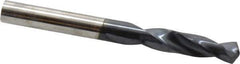 Hertel - 0.242" 135° Spiral Flute Cobalt Screw Machine Drill Bit - TiAlN Finish, Right Hand Cut, 1-3/8" Flute Length, 2-1/2" OAL, Split Point, Straight Shank - USA Tool & Supply
