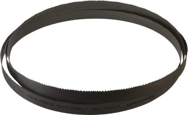 Starrett - 5 to 8 TPI, 12' Long x 1" Wide x 0.035" Thick, Welded Band Saw Blade - Bi-Metal, Toothed Edge, Modified Tooth Set, Contour Cutting - USA Tool & Supply