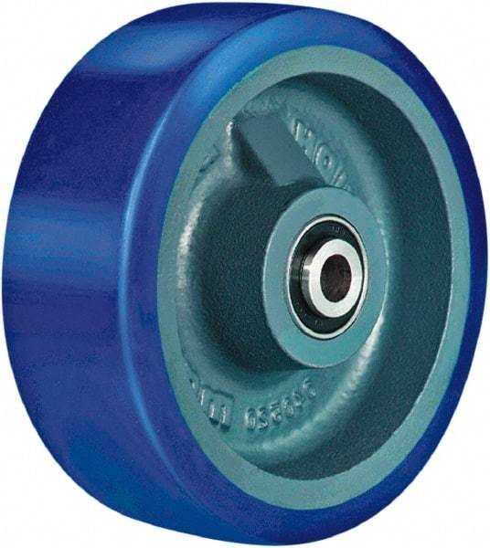 Hamilton - 6 Inch Diameter x 2 Inch Wide, Polyurethane Mold on to Cast Iron Center Caster Wheel - 960 Lb. Capacity, 2-1/4 Inch Hub Length, 1/2 Inch Axle Diameter, Sealed Precision Ball Bearing - USA Tool & Supply