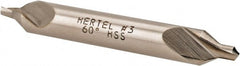 Hertel - #3 Plain Cut 60° Incl Angle High Speed Steel Combo Drill & Countersink - USA Tool & Supply