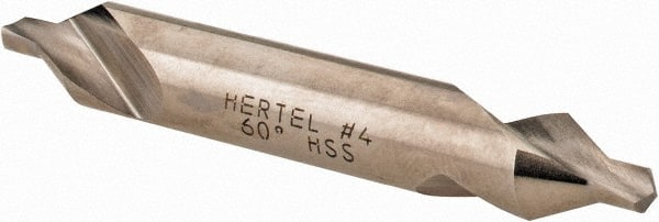 Hertel - #4 Plain Cut 60° Incl Angle High Speed Steel Combo Drill & Countersink - USA Tool & Supply