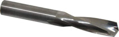 Hertel - 1/2" 135° Spiral Flute Solid Carbide Screw Machine Drill Bit - Bright Finish, Right Hand Cut, 2-1/4" Flute Length, 3-3/4" OAL, Split Point, Straight Shank - USA Tool & Supply