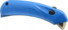 PHC - Springback Safety Cutter - 1/4" Blade, Blue Plastic Handle, 1 Blade Included - USA Tool & Supply