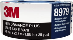 3M - 60 Yd x 24mm x 12.1 mil Blue Duct Tape - USA Tool & Supply