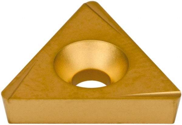 Hertel - TPCG322 Grade HC620B Carbide Boring Insert - TIN/TIC/TICN/TIN Finish, 60° Triangle, 11° Relief Angle, 3/8" Inscr Circle, 1/8" Thick, 1/32" Corner Radius - USA Tool & Supply