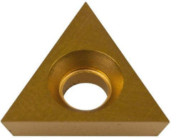 Hertel - TPCB220.1 Grade HC620B Carbide Boring Insert - TIN/TIC/TICN/TIN Finish, 60° Triangle, 11° Relief Angle, 1/4" Inscr Circle, 3/32" Thick, 0.002" Corner Radius - USA Tool & Supply