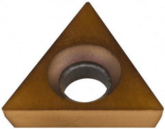 Hertel - TPCB220.5 Grade HP520B Carbide Boring Insert - TiN Finish, 60° Triangle, 11° Relief Angle, 1/4" Inscr Circle, 3/32" Thick, 0.007" Corner Radius - USA Tool & Supply