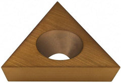 Hertel - TD6P01 Grade HP520B Carbide Boring Insert - TiN Finish, 60° Triangle, 11° Relief Angle, 3/8" Inscr Circle, 1/8" Thick, 0.002" Corner Radius - USA Tool & Supply