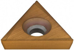 Hertel - TPCG320.5 Grade HP520B Carbide Boring Insert - TiN Finish, 60° Triangle, 11° Relief Angle, 3/8" Inscr Circle, 1/8" Thick, 0.007" Corner Radius - USA Tool & Supply