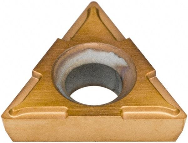 Hertel - TPCH221 Grade HP520B Carbide Boring Insert - TiN Finish, 60° Triangle, 11° Relief Angle, 1/4" Inscr Circle, 3/32" Thick, 1/64" Corner Radius - USA Tool & Supply