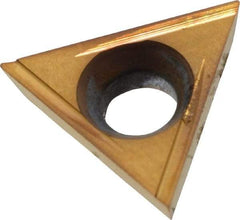 Hertel - TPCG220.5 Grade HP520B Carbide Boring Insert - TiN Finish, 60° Triangle, 11° Relief Angle, 1/4" Inscr Circle, 3/32" Thick, 1/64" Corner Radius - USA Tool & Supply