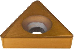 Hertel - TPCG322 Grade HP520B Carbide Boring Insert - TiN Finish, 60° Triangle, 11° Relief Angle, 3/8" Inscr Circle, 1/8" Thick, 1/32" Corner Radius - USA Tool & Supply