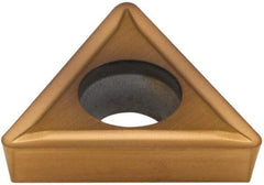 Hertel - TPMT322 GP Grade HP520B Carbide Boring Insert - TiN Finish, 60° Triangle, 11° Relief Angle, 3/8" Inscr Circle, 1/8" Thick, 1/32" Corner Radius - USA Tool & Supply