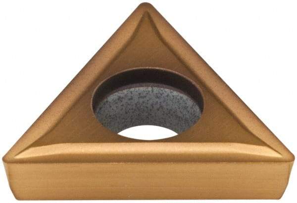 Hertel - TPMT321 GP Grade HP520B Carbide Boring Insert - TiN Finish, 60° Triangle, 11° Relief Angle, 3/8" Inscr Circle, 1/8" Thick, 1/64" Corner Radius - USA Tool & Supply
