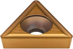 Hertel - TPGH322 Grade HP520B Carbide Boring Insert - TiN Finish, 60° Triangle, 11° Relief Angle, 3/8" Inscr Circle, 1/8" Thick, 1/32" Corner Radius - USA Tool & Supply