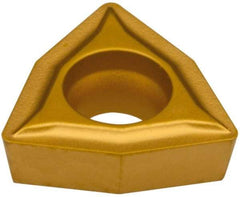 Hertel - WPMT 32.51 GP HP520B Grade Carbide Boring Insert - Trigon, 80° Incl Angle, 3/8" Inscr Circle, 3/32" Thick, 1/64" Cnr Rad - USA Tool & Supply