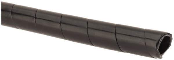 Made in USA - 0.271" ID, Black MDPE Wire & Hose Harness Cable Sleeve - 100' Coil Length, Medium Density, 5/16 to 3" Bundle Diam, 3/8" Hose Capacity, 55 Shore D - USA Tool & Supply