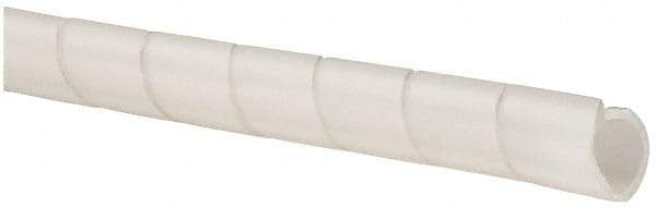 Made in USA - 0.396" ID, Natural (Color) HDPE Wire & Hose Harness Cable Sleeve - 100' Coil Length, High Density, 3/8 to 4" Bundle Diam, 1/2" Hose Capacity, 65 Shore D - USA Tool & Supply