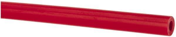 Made in USA - 1/8" ID x 1/4" OD, 1/16" Wall Thickness, Cut to Length (100' Standard Length) LLDPE Tube - Red, 358 Max psi, 44 Shore D Hardness - USA Tool & Supply