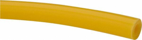 Made in USA - 1/8" ID x 1/4" OD, 1/16" Wall Thickness, Cut to Length (100' Standard Length) LLDPE Tube - Yellow, 358 Max psi, 44 Shore D Hardness - USA Tool & Supply