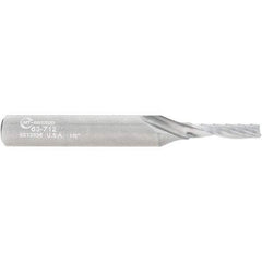 Onsrud - 1/8" Cutting Diam x 1/2" Length of Cut, 1 Flute, Upcut Spiral Router Bit - Uncoated, Right Hand Cut, Solid Carbide, 2" OAL x 1/4" Shank Diam, Single Edge, 21° Helix Angle - USA Tool & Supply