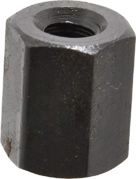 Gibraltar - 1/4-20 UNC, 5/8" OAL Steel Standard Coupling Nut - Black Oxide Coated, 1/2" Width Across Flats - USA Tool & Supply