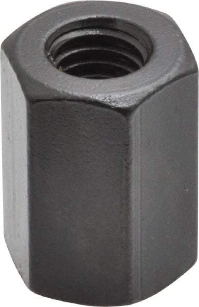 Gibraltar - 3/8-16 UNC, 1" OAL Steel Standard Coupling Nut - Black Oxide Coated, 11/16" Width Across Flats - USA Tool & Supply