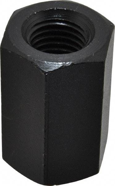 Gibraltar - 7/8-9 UNC, 2-1/4" OAL Steel Standard Coupling Nut - Black Oxide Coated, 1-7/16" Width Across Flats - USA Tool & Supply