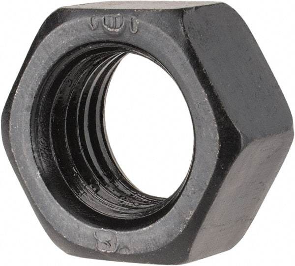 Gibraltar - 7/8-9 UNC Steel Right Hand Heavy Hex Nut - 1-5/16" Across Flats, 3/4" High, Black Oxide Finish - USA Tool & Supply
