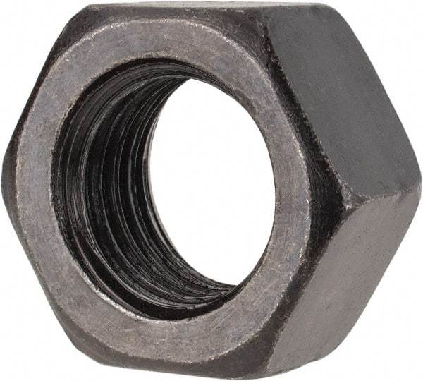 Gibraltar - 1-8 UNC Steel Right Hand Heavy Hex Nut - 1-1/2" Across Flats, 55/64" High, Black Oxide Finish - USA Tool & Supply