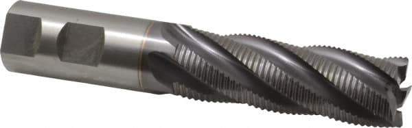 OSG - 1" Diam, Fine Pitch, 3" LOC, 5 Flute Cobalt Roughing Square End Mill - TiCN Finish, 5-1/2" OAL, 1" Shank Diam, Single End, 30° Helix - USA Tool & Supply