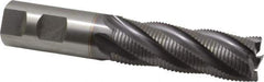 OSG - 1" Diam, Fine Pitch, 3" LOC, 5 Flute Cobalt Roughing Square End Mill - TiCN Finish, 5-1/2" OAL, 1" Shank Diam, Single End, 30° Helix - USA Tool & Supply