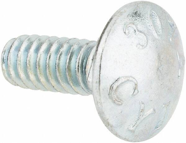 Value Collection - #10-24 UNC 1/2" Length Under Head, Standard Square Neck, Carriage Bolt - Grade 2 Steel, Zinc-Plated Finish - USA Tool & Supply