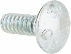 Value Collection - #10-24 UNC 1/2" Length Under Head, Standard Square Neck, Carriage Bolt - Grade 2 Steel, Zinc-Plated Finish - USA Tool & Supply