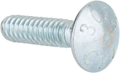 Value Collection - #10-24 UNC 3/4" Length Under Head, Standard Square Neck, Carriage Bolt - Grade 2 Steel, Zinc-Plated Finish - USA Tool & Supply