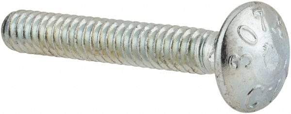 Value Collection - #10-24 UNC 1-1/4" Length Under Head, Standard Square Neck, Carriage Bolt - Grade 2 Steel, Zinc-Plated Finish - USA Tool & Supply